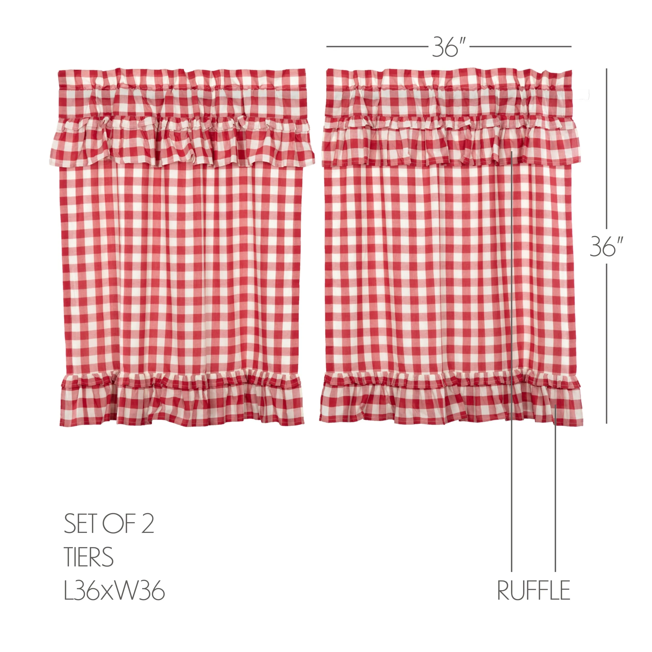 Annie Buffalo Check Ruffled Tier Set of 2