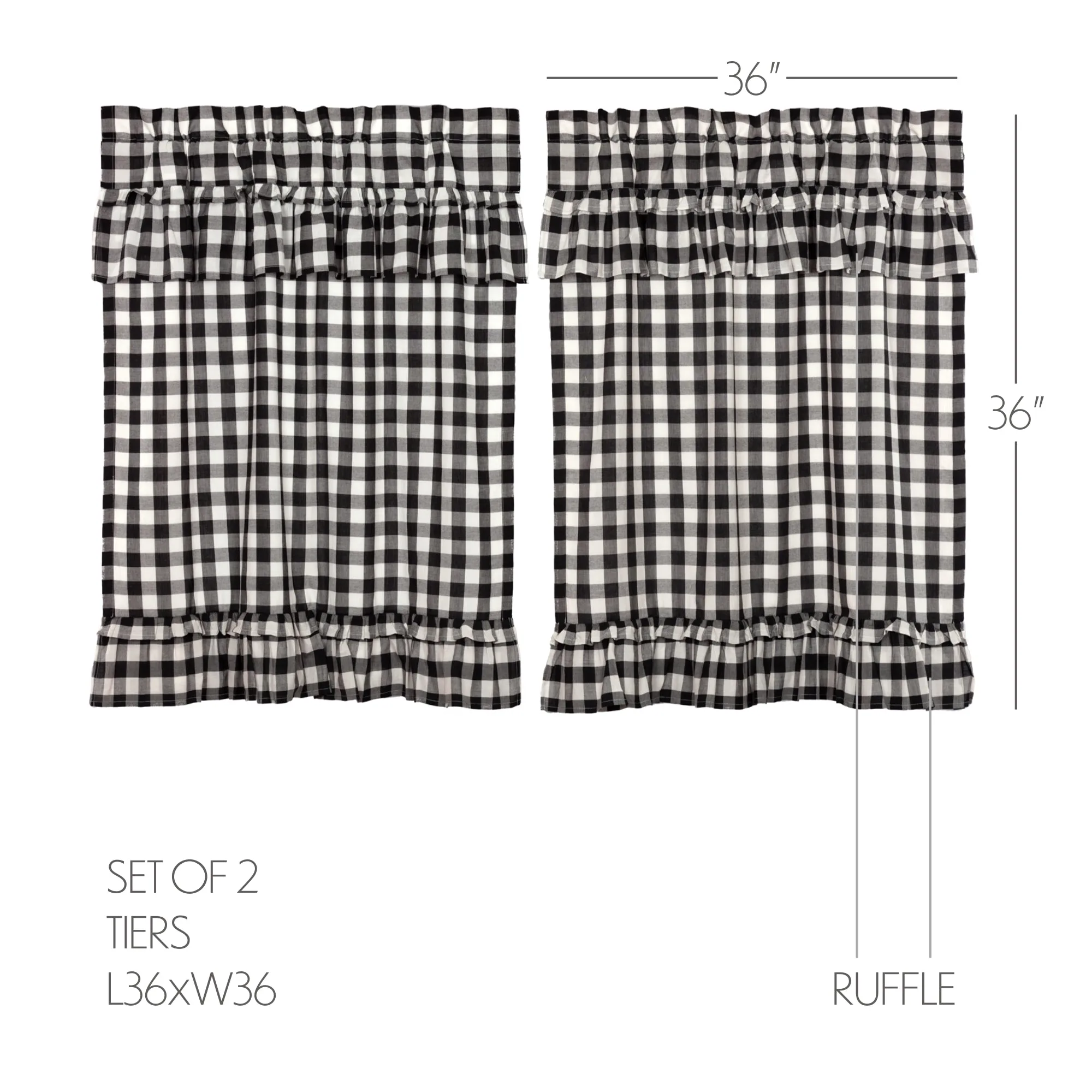 Annie Buffalo Check Ruffled Tier Set of 2