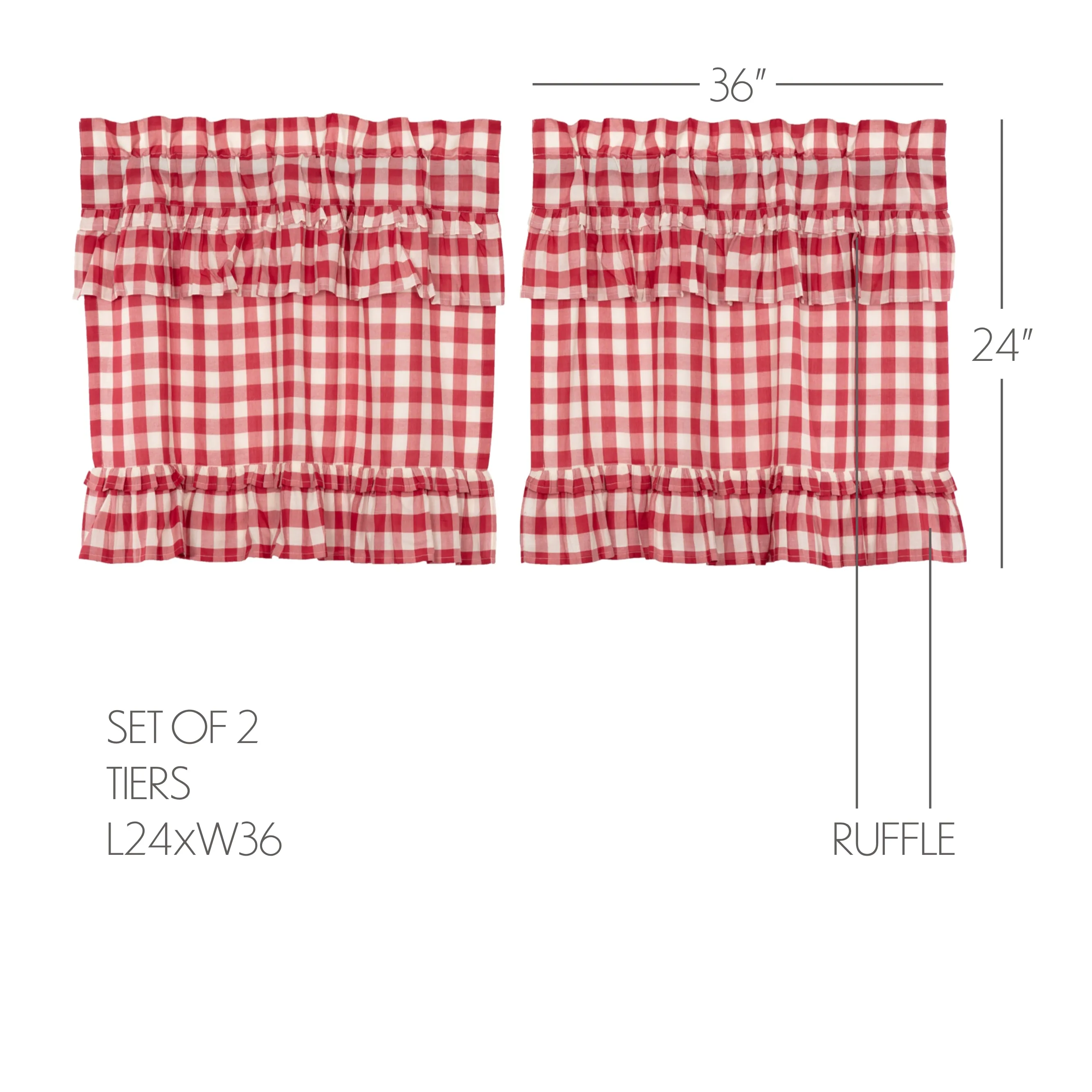 Annie Buffalo Check Ruffled Tier Set of 2
