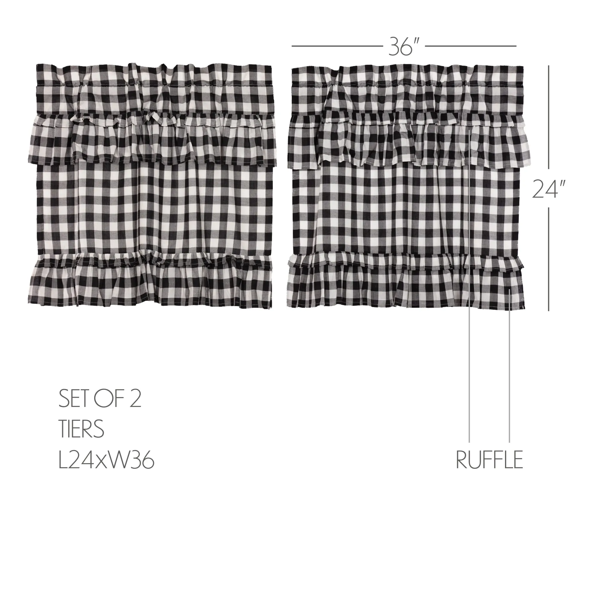 Annie Buffalo Check Ruffled Tier Set of 2