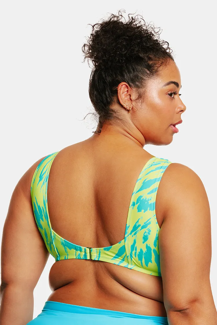 Art Walk Animal Strappy Front Bralette Plus Size Bikini Top