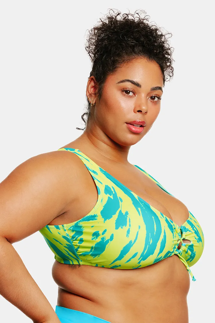 Art Walk Animal Strappy Front Bralette Plus Size Bikini Top
