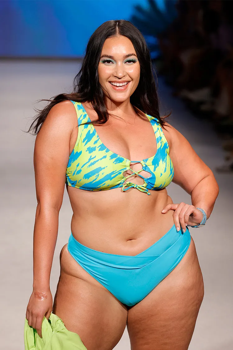 Art Walk Animal Strappy Front Bralette Plus Size Bikini Top