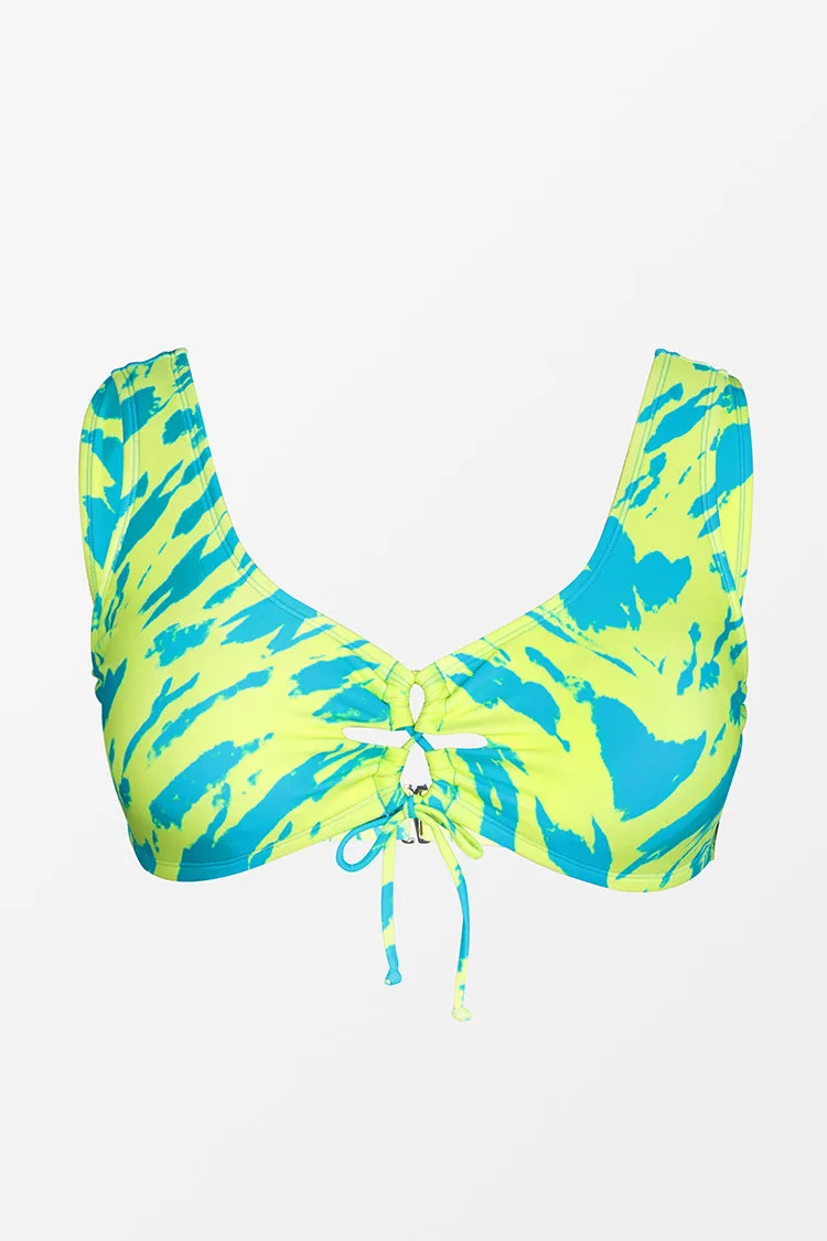 Art Walk Animal Strappy Front Bralette Plus Size Bikini Top