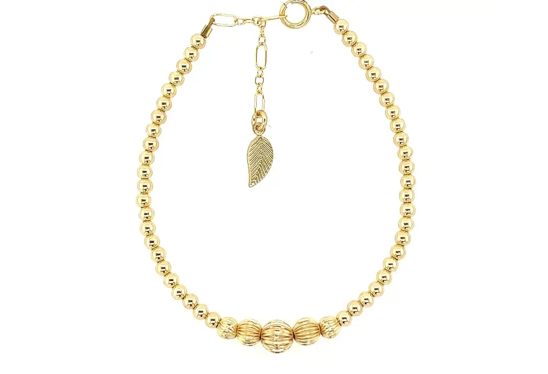bara boheme - "VICTORIA" 14K Gold field Bracelet: Sterling Silver / Stretchy 6.5"