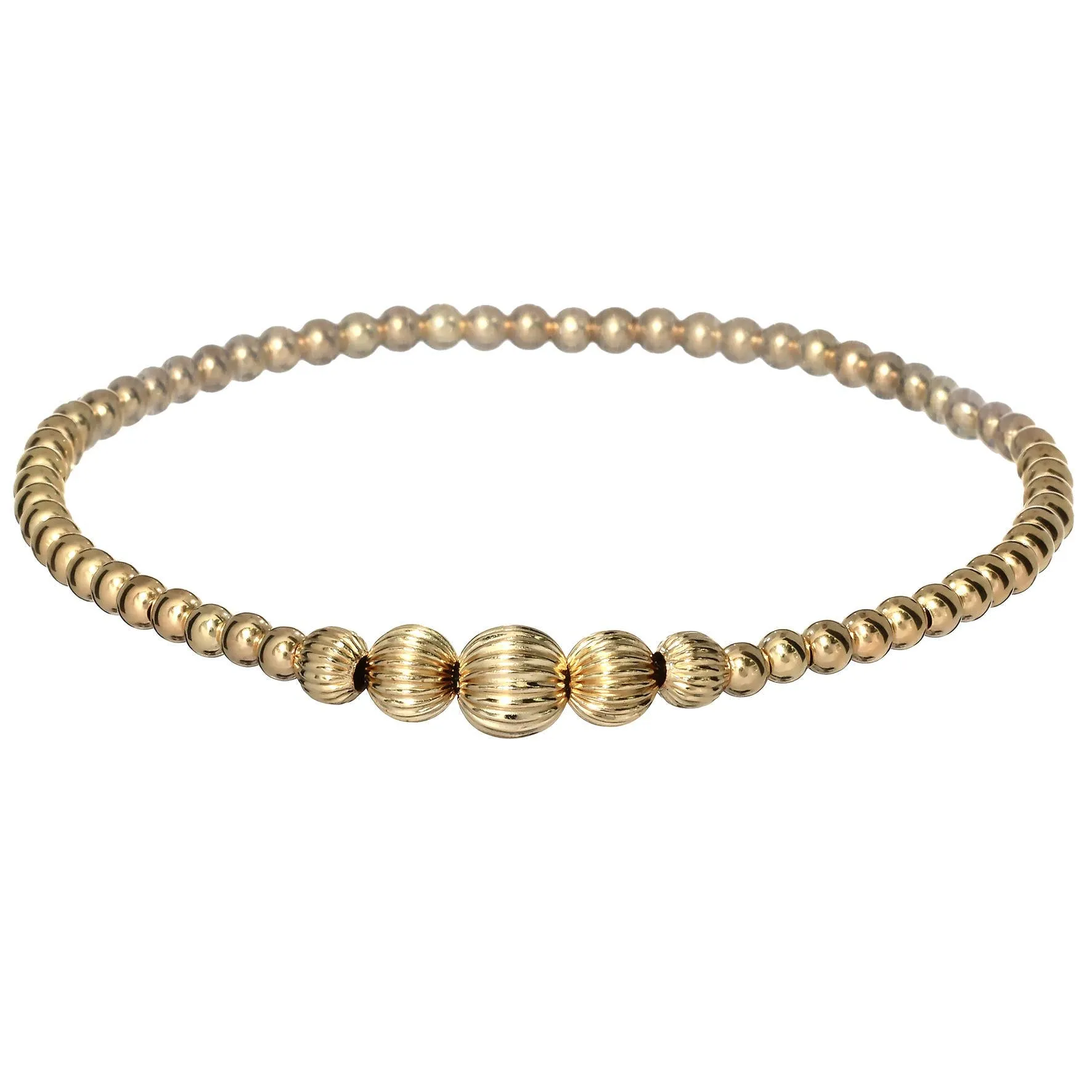 bara boheme - "VICTORIA" 14K Gold field Bracelet: Sterling Silver / Stretchy 6.5"