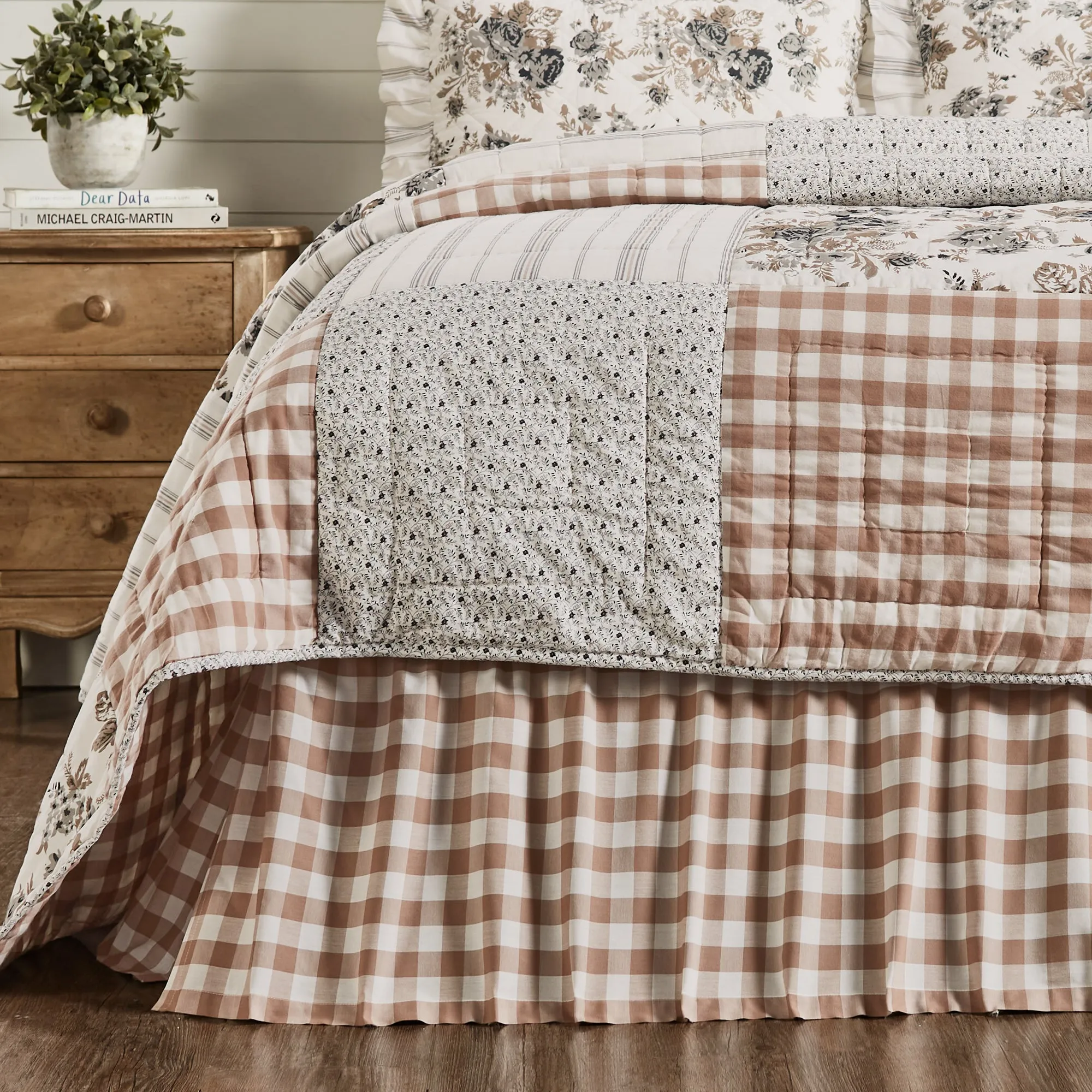 Bed Skirt Farmhouse Annie Buffalo Check Dust Ruffle Bedroom Decor VHC Brands