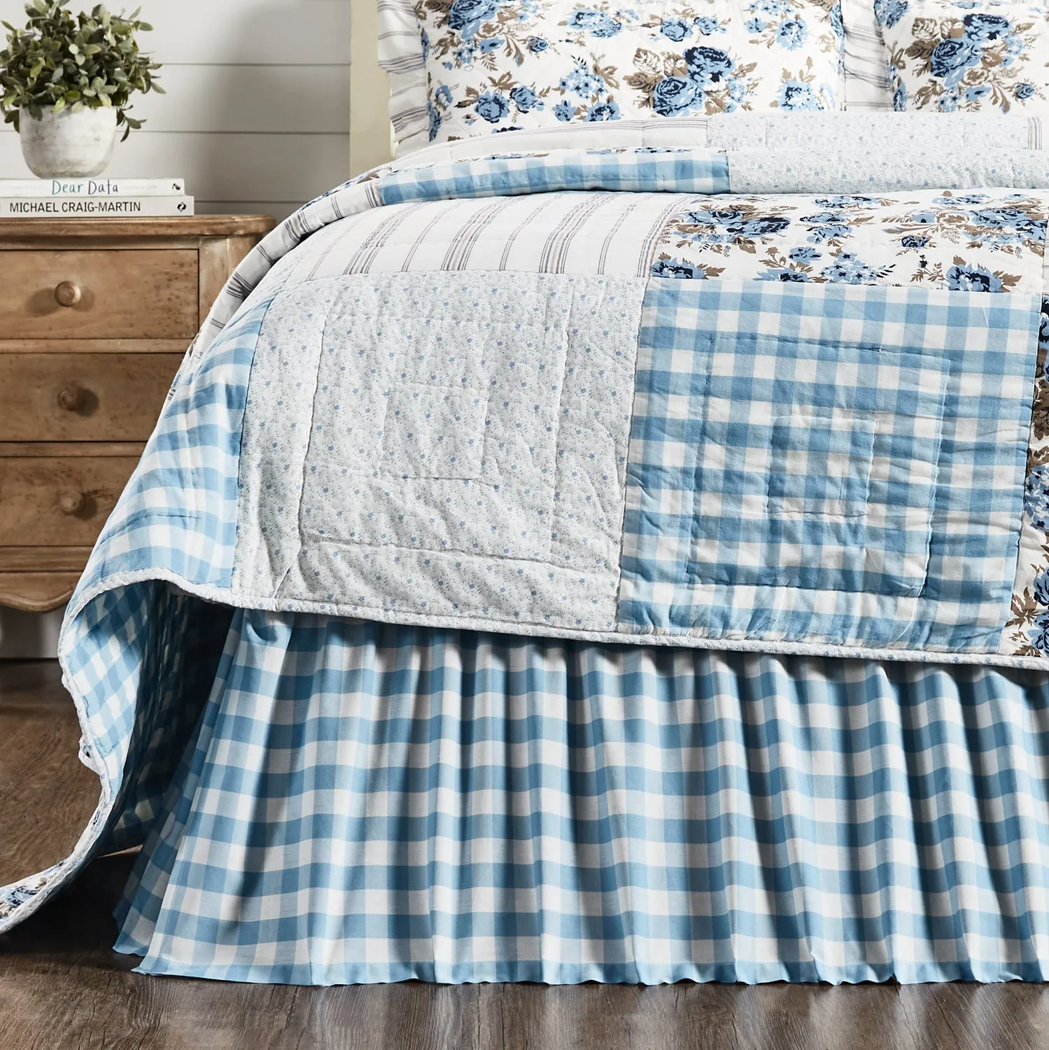 Bed Skirt Farmhouse Annie Buffalo Check Dust Ruffle Bedroom Decor VHC Brands