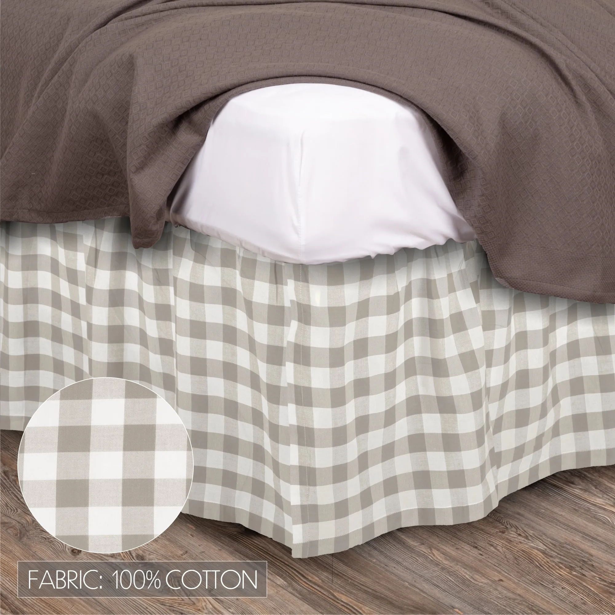 Bed Skirt Farmhouse Annie Buffalo Check Dust Ruffle Bedroom Decor VHC Brands