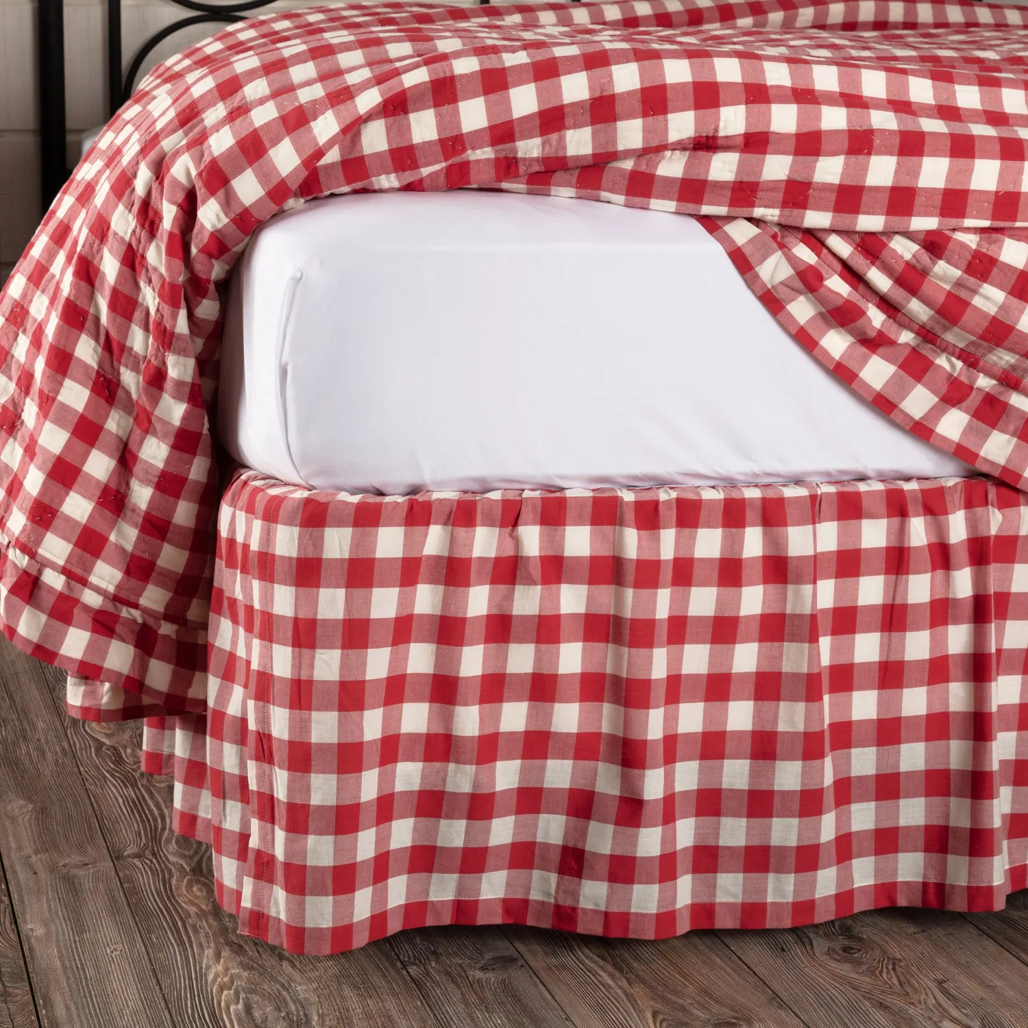 Bed Skirt Farmhouse Annie Buffalo Check Dust Ruffle Bedroom Decor VHC Brands