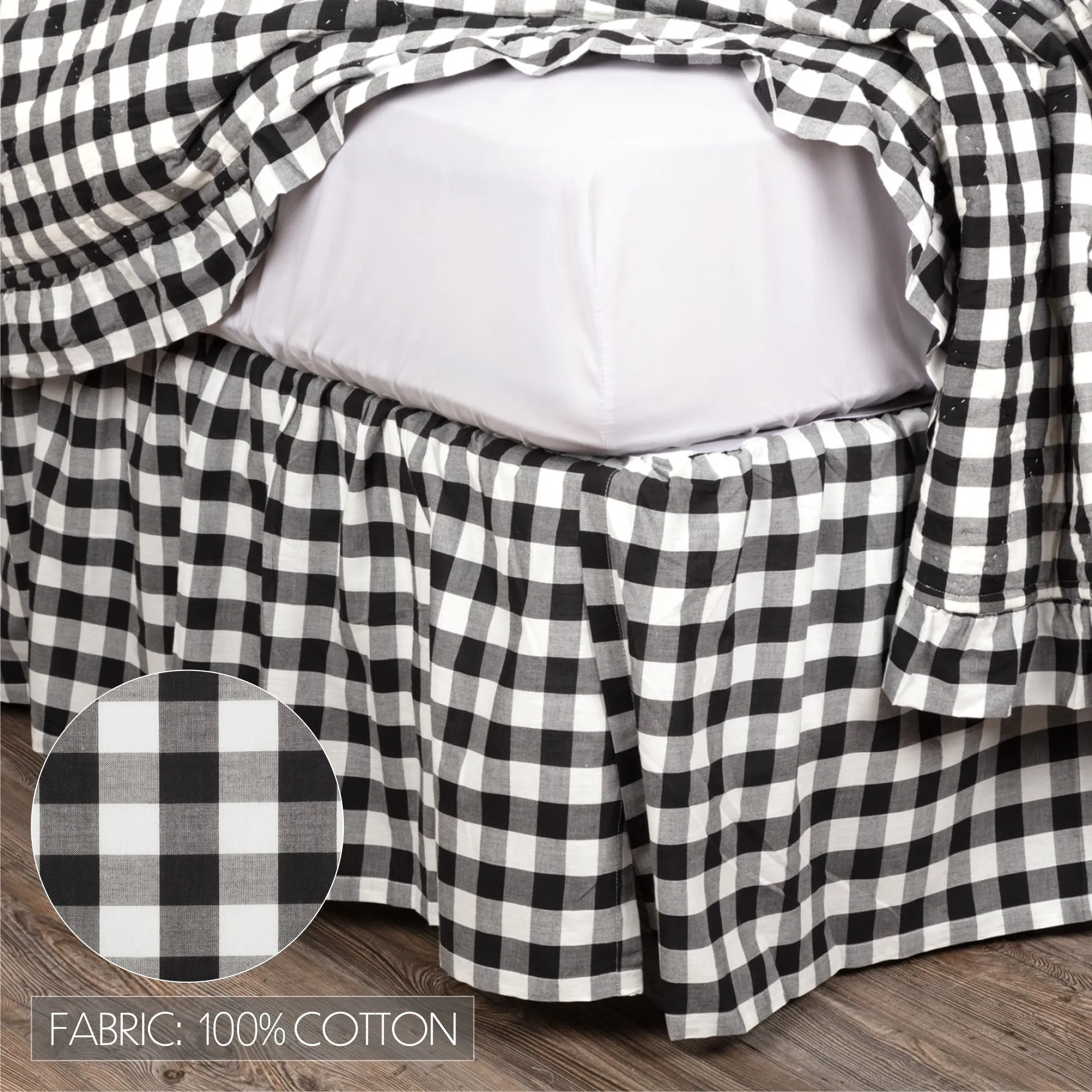 Bed Skirt Farmhouse Annie Buffalo Check Dust Ruffle Bedroom Decor VHC Brands