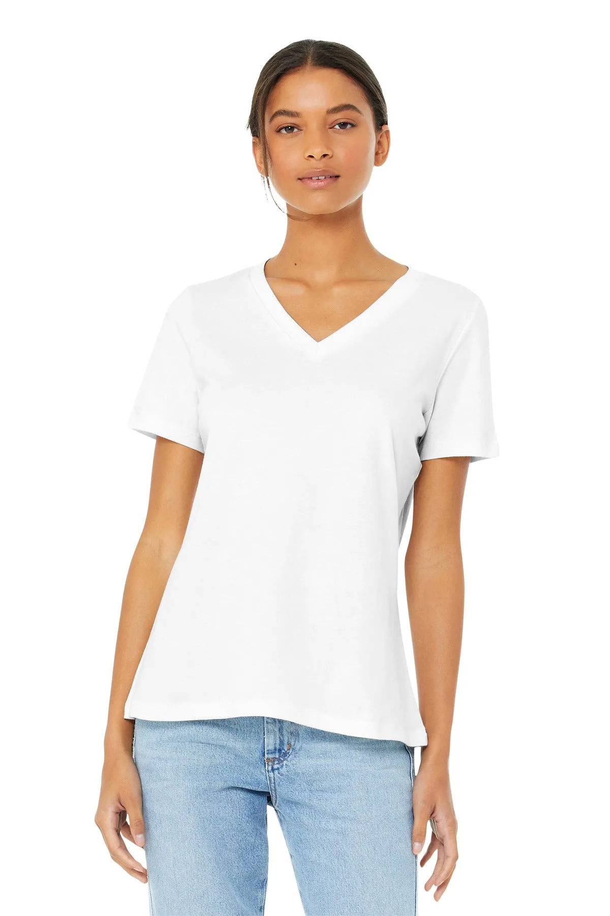 BELLA CANVAS Women's Relaxed Jersey Short Sleeve V-Neck Tee. BC6405