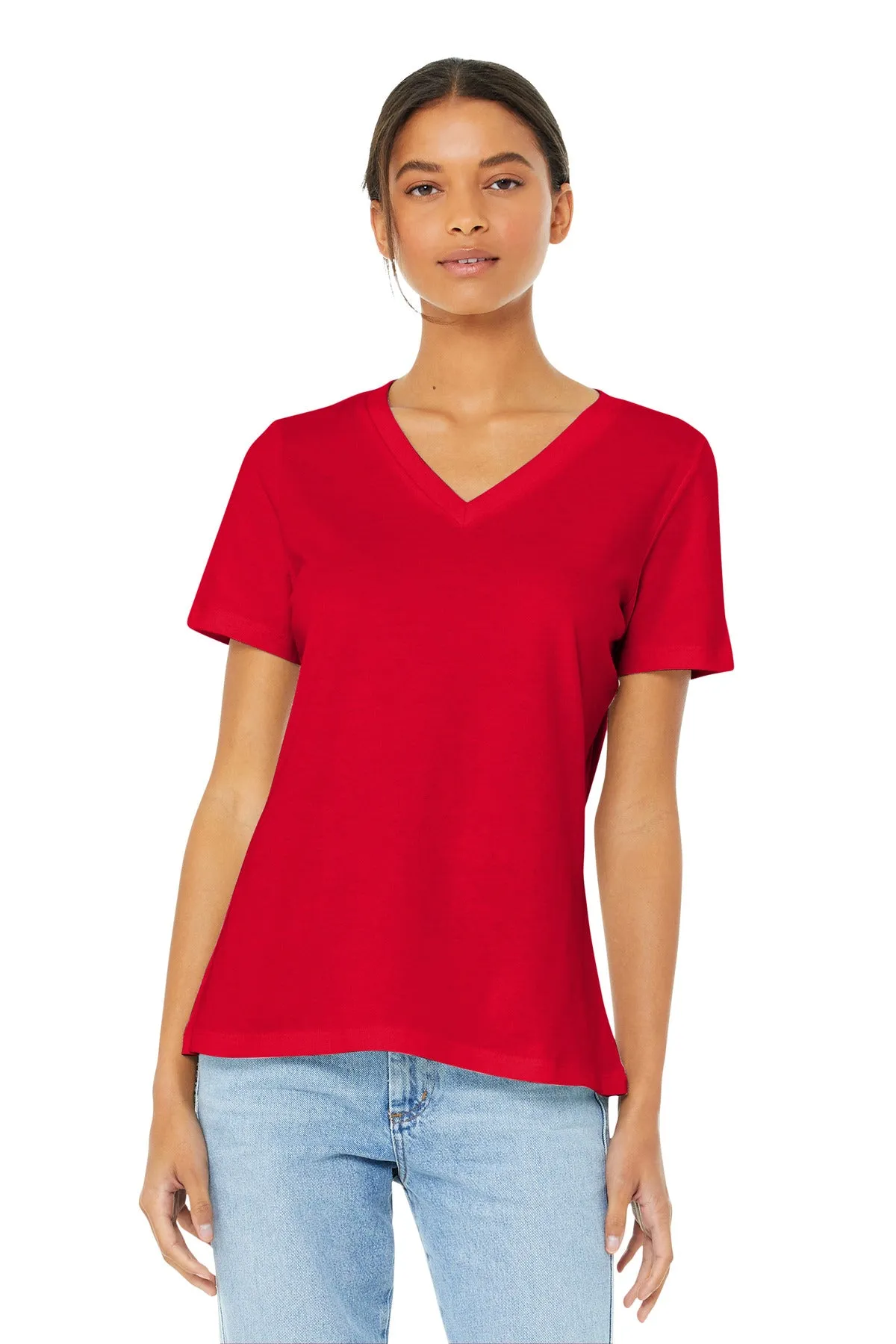 BELLA CANVAS Women's Relaxed Jersey Short Sleeve V-Neck Tee. BC6405