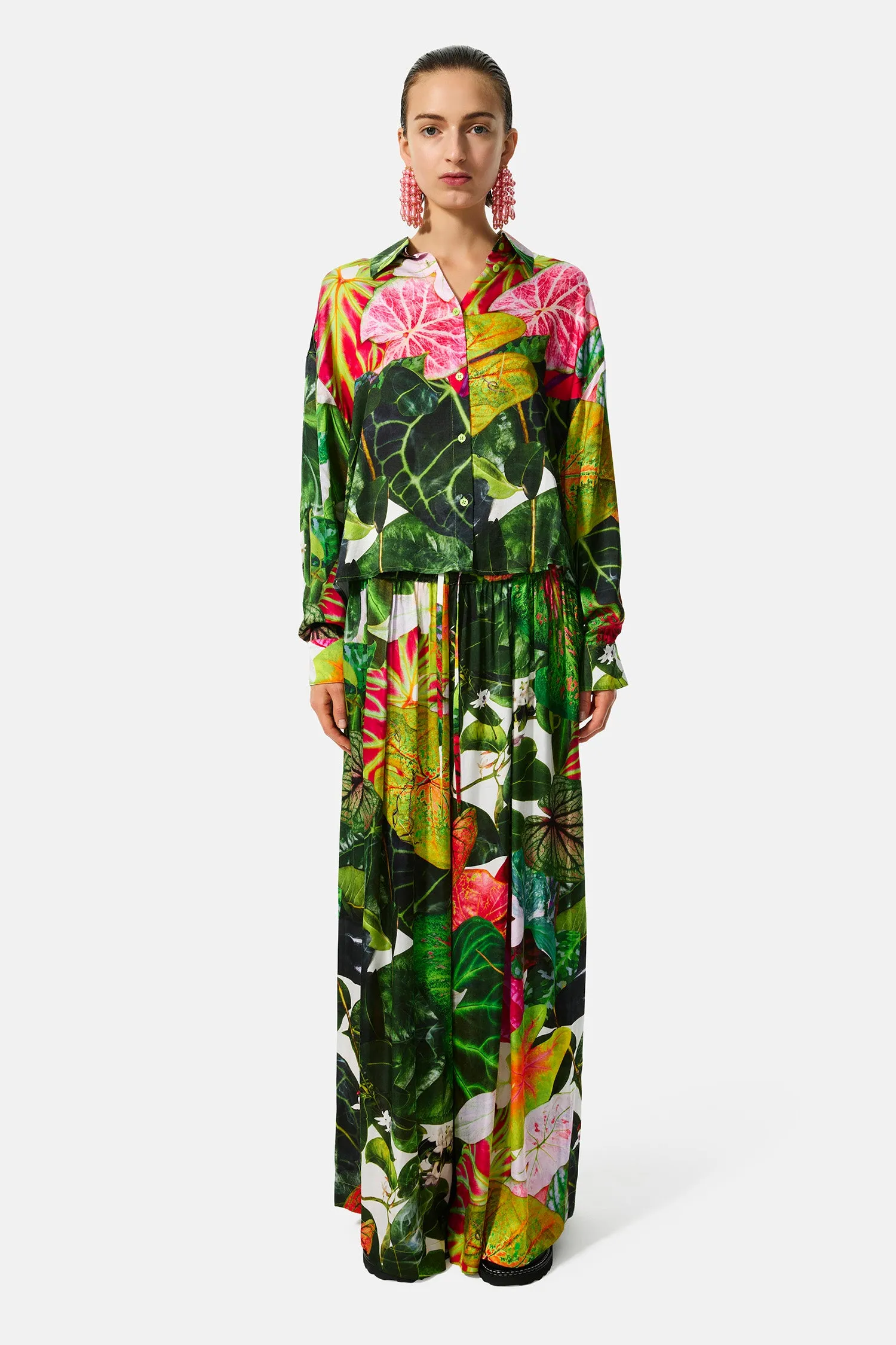 botanical print blouse