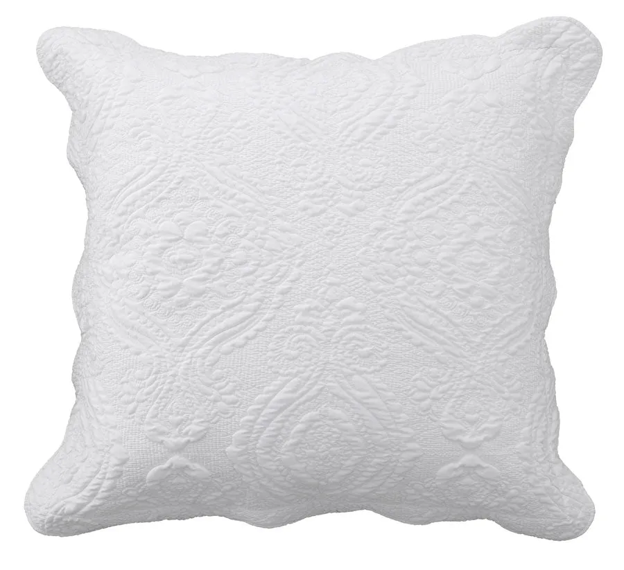 Cordelia White European Pillowcase by Bianca