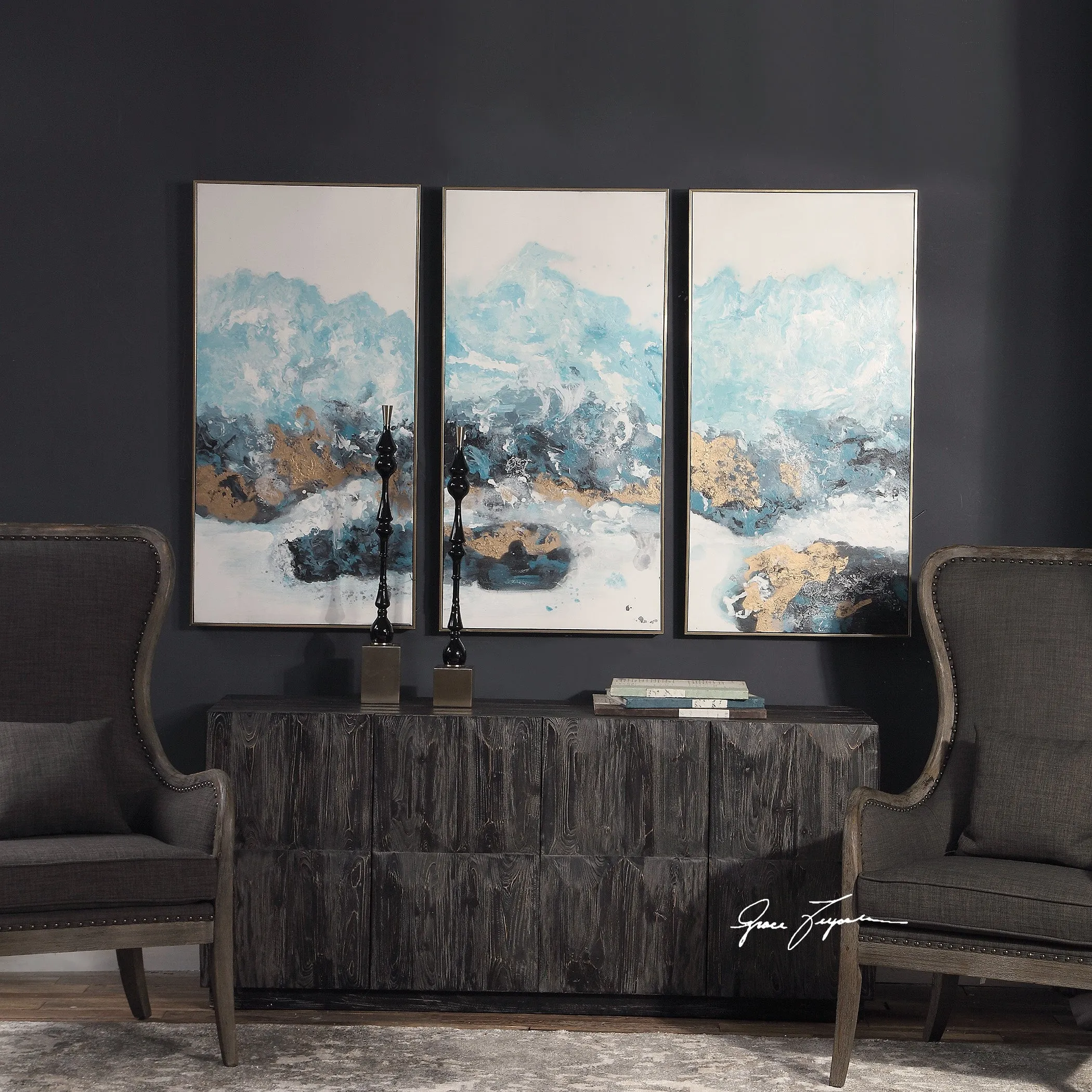 Crashing Waves Abstract Art, S/3
