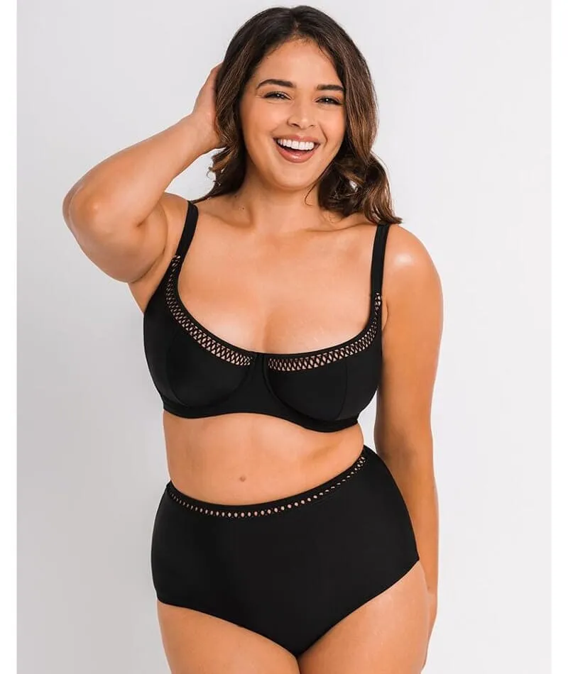 Curvy Kate First Class High Waist Bikini Bottom - Black