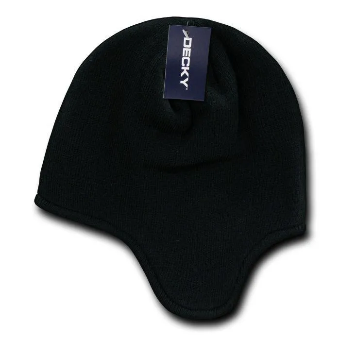Decky Helmet Beanies Warm Winter Fleece-Lined Inside Ear Flap Ski Snow