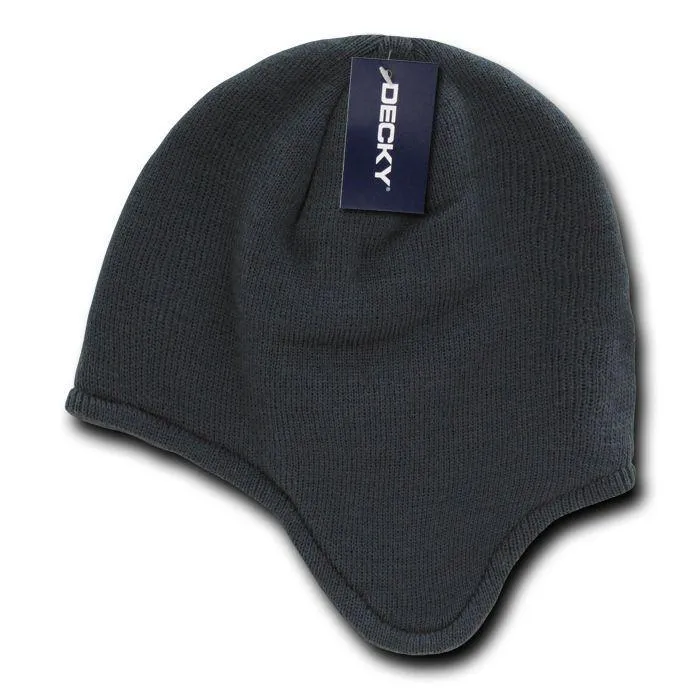 Decky Helmet Beanies Warm Winter Fleece-Lined Inside Ear Flap Ski Snow