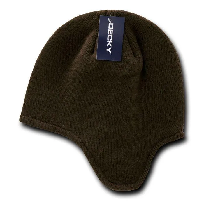 Decky Helmet Beanies Warm Winter Fleece-Lined Inside Ear Flap Ski Snow