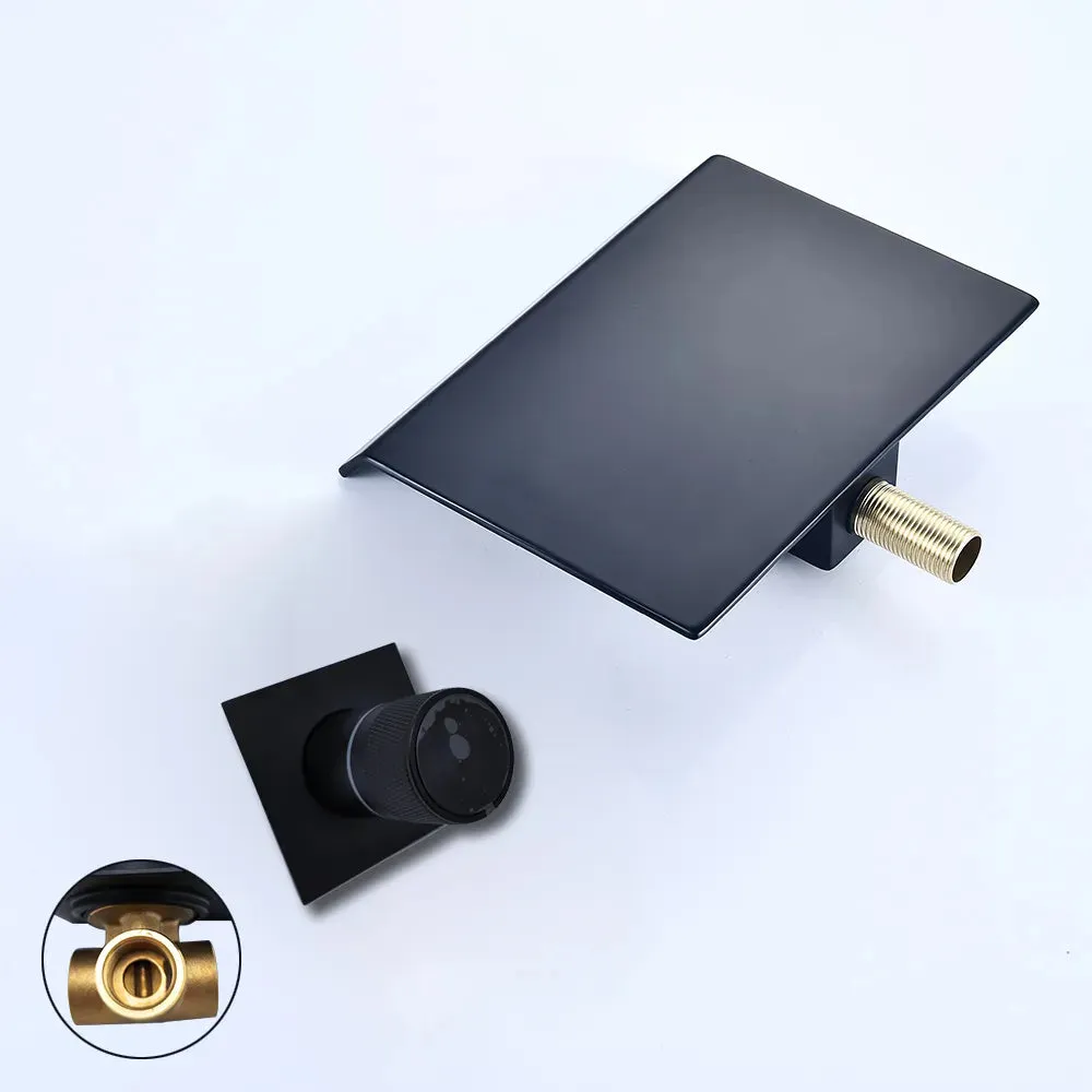 Digital Display Bathroom Faucet Wall Mounted Waterfall Basin Faucet