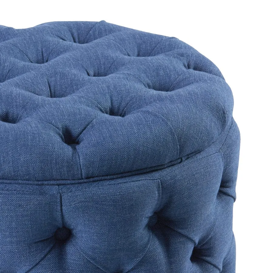 Emma Storage Ottoman Large 75cm Navy