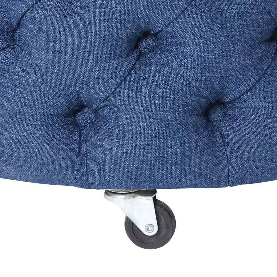 Emma Storage Ottoman Large 75cm Navy