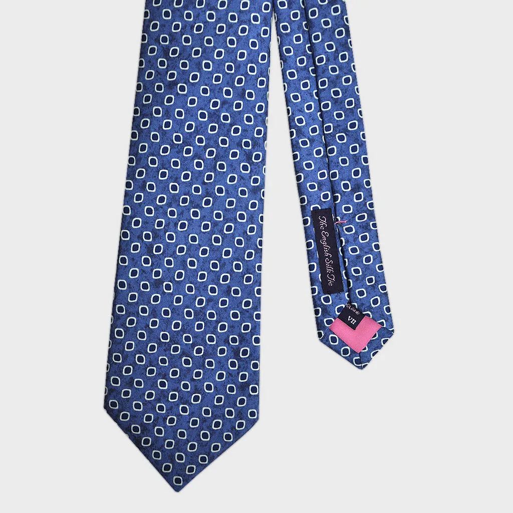 English Silk Dotty Repeat Tie in Blue