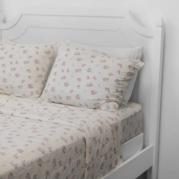Flat Sheet Twin - Roses White