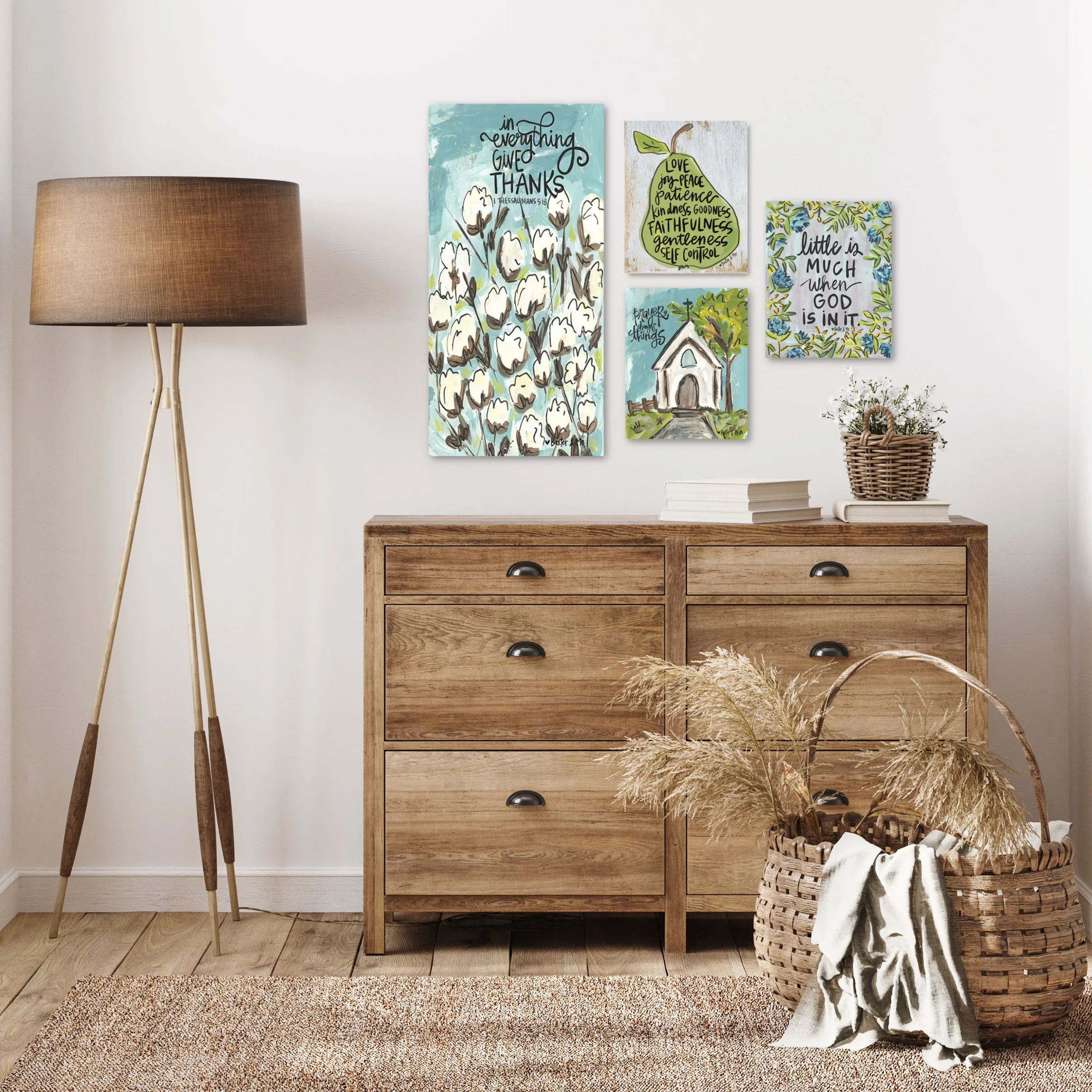 Give Thanks Cotton - Wrapped Canvas