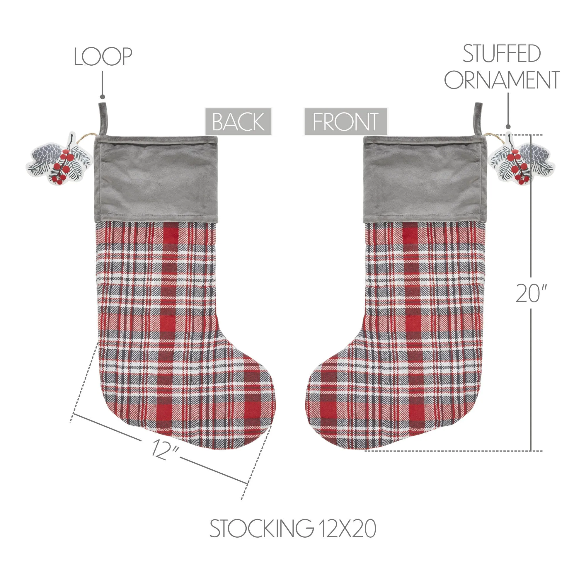 Gregor Plaid Stocking 12x20