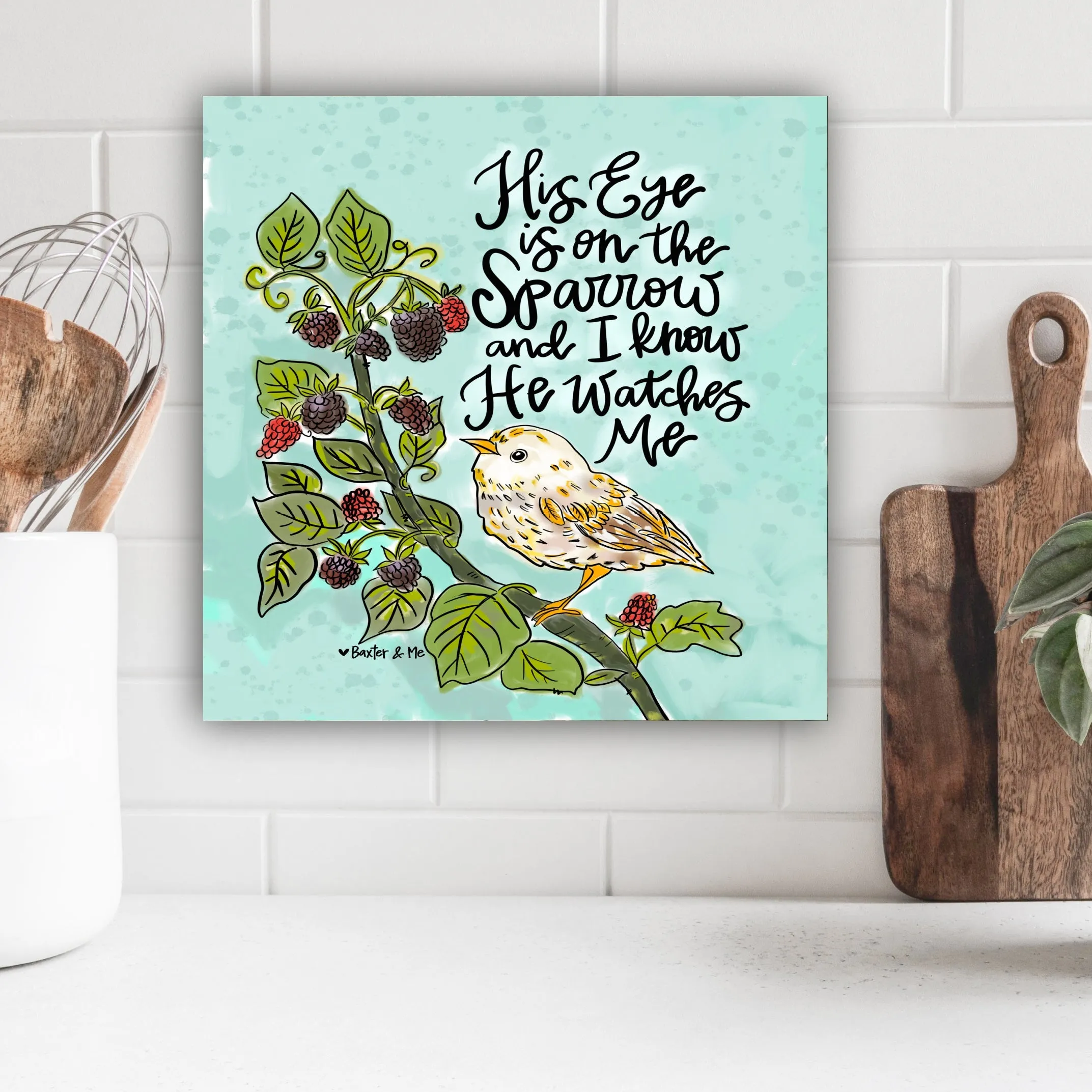 His Eye is on the Sparrow Wrapped Canvas