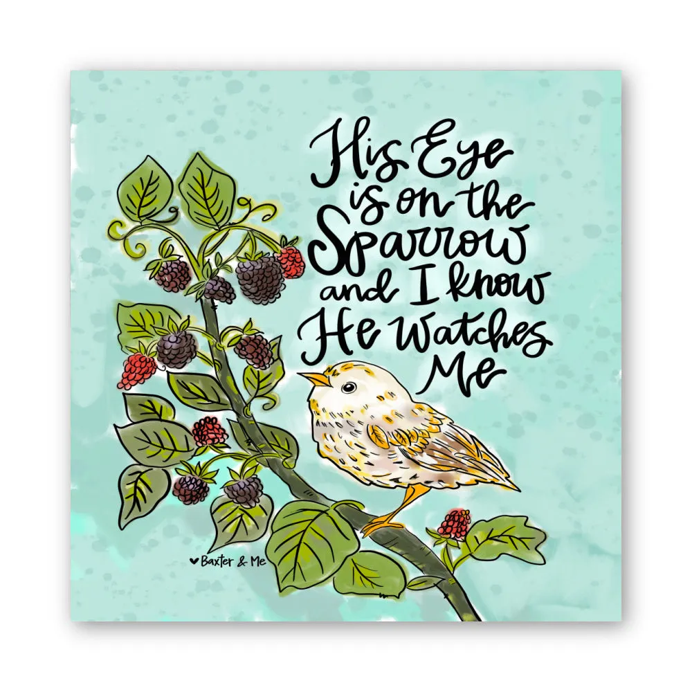 His Eye is on the Sparrow Wrapped Canvas