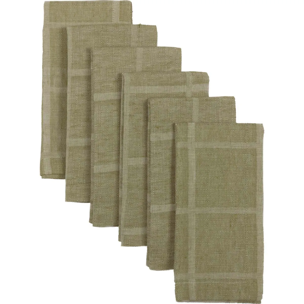 Julie Olive Plaid Napkin Set of 6 18x18