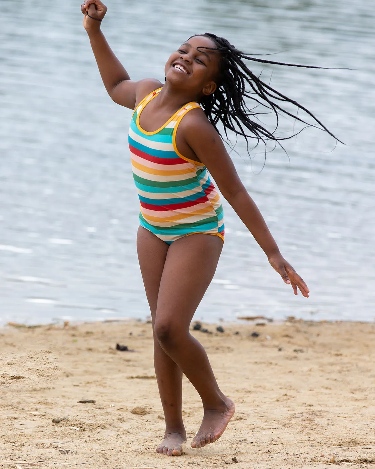 LGR Rainbow Stripe UPF 50  Recycled Swimsuit