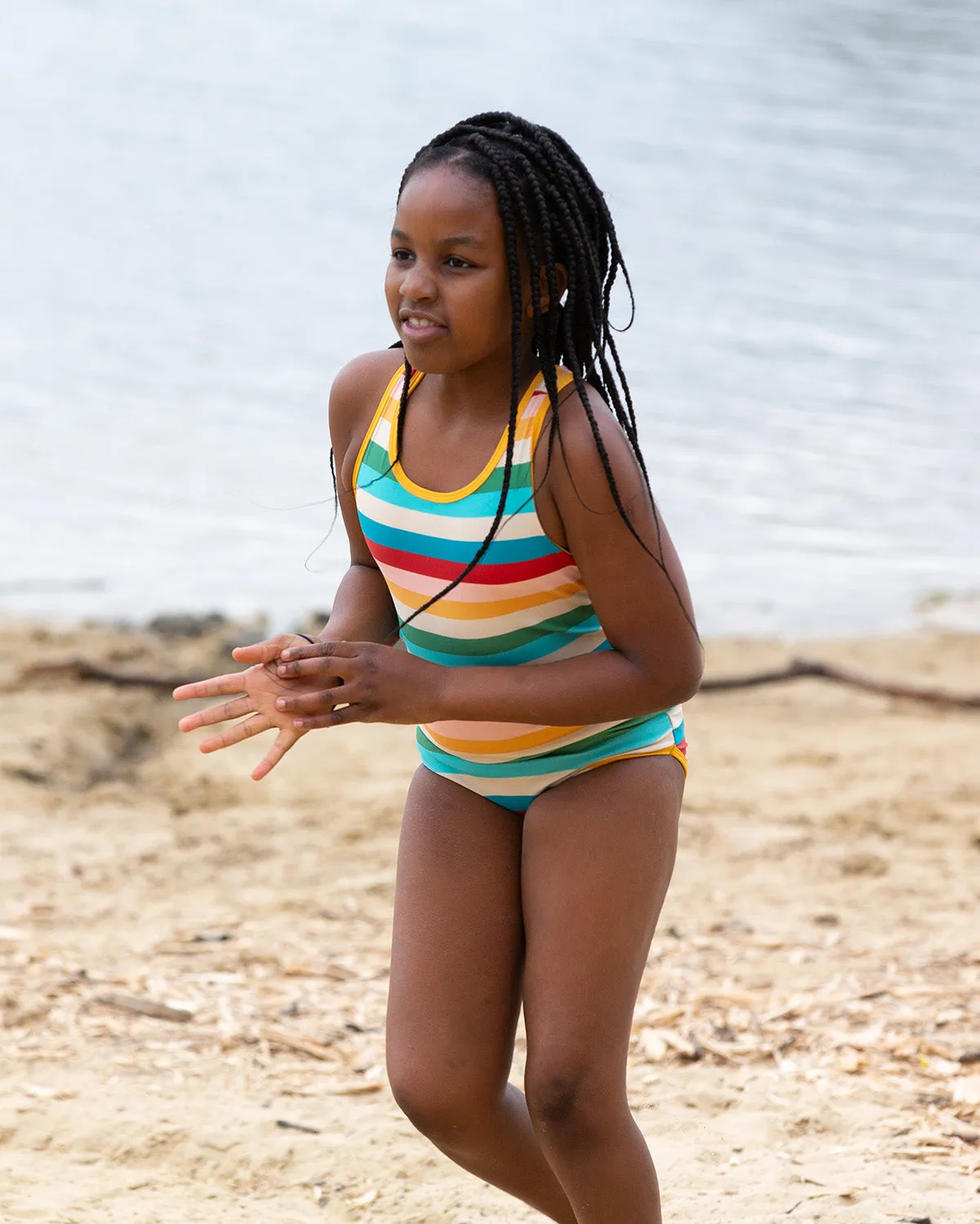 LGR Rainbow Stripe UPF 50  Recycled Swimsuit