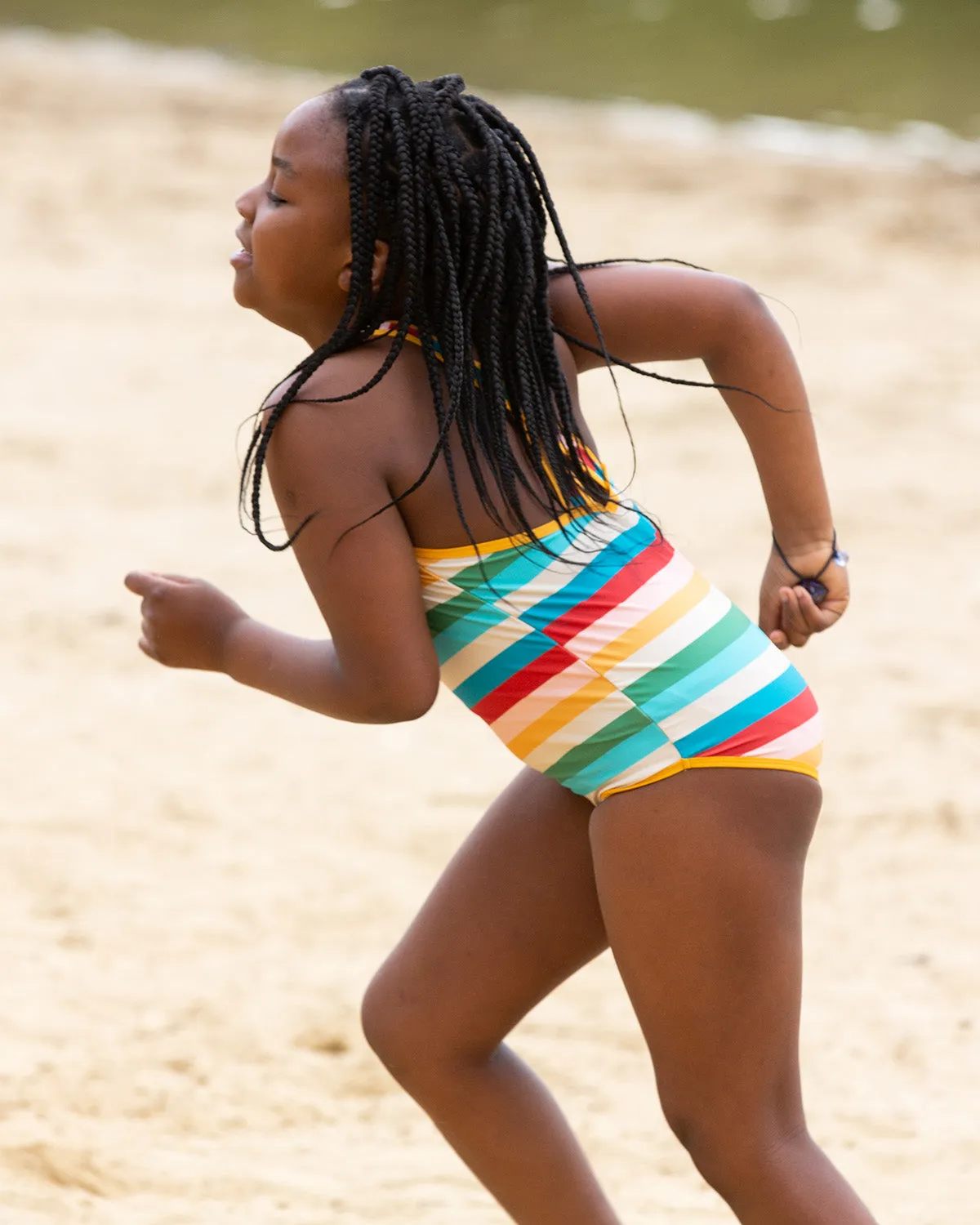 LGR Rainbow Stripe UPF 50  Recycled Swimsuit