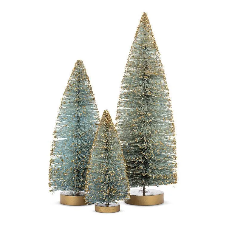 Medium Brush Tree with Glitter - Blue