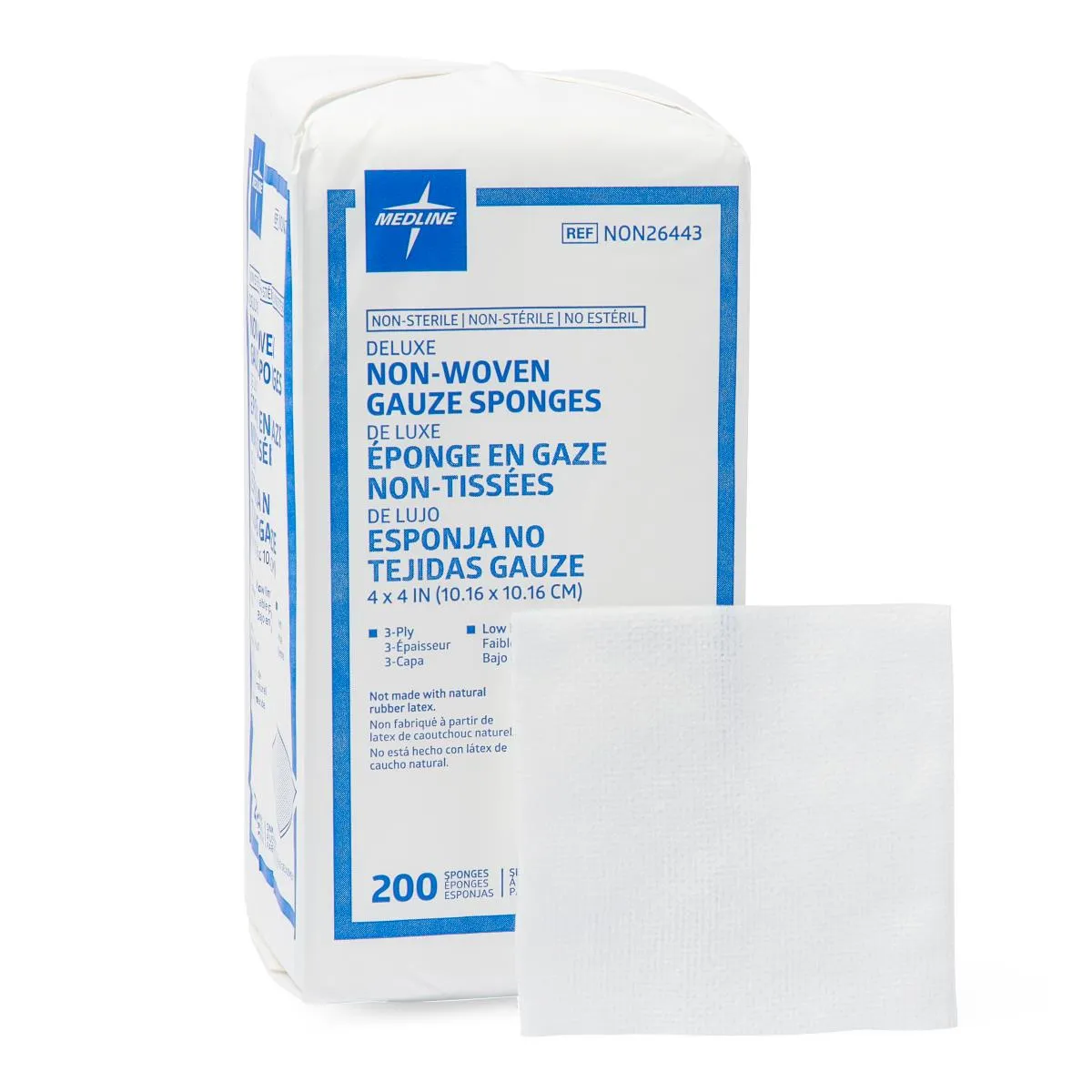 Medline Deluxe Nonsterile Nonwoven Gauze Sponges