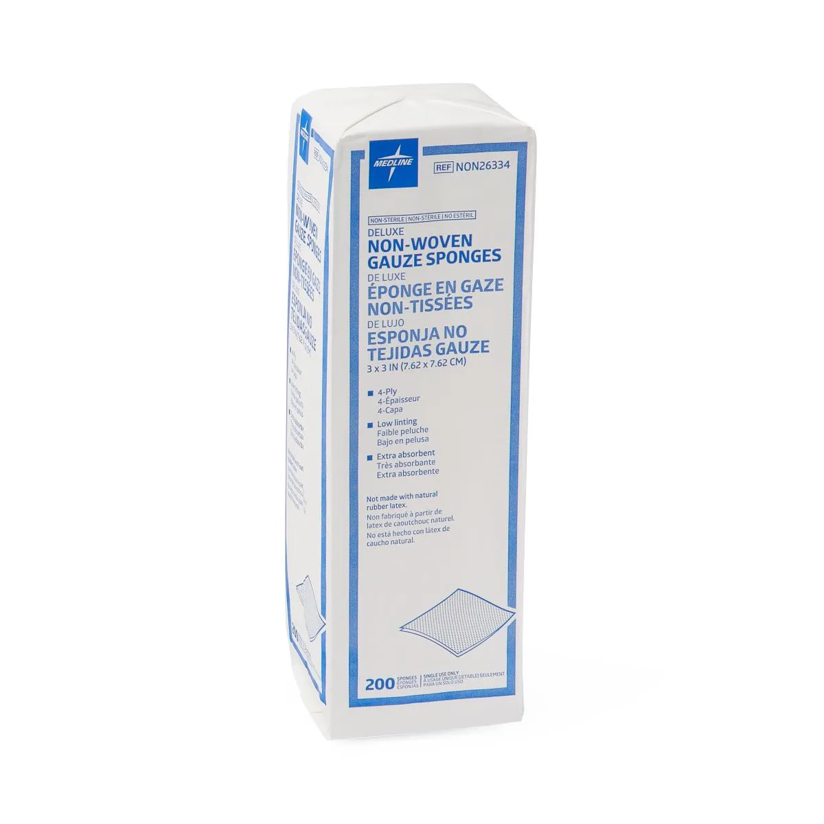 Medline Deluxe Nonsterile Nonwoven Gauze Sponges
