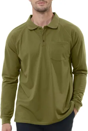 Men's Golf Polo Shirts M-6XL, Cotton Blend Moisture Wicking Performance Casual Collared Shirts