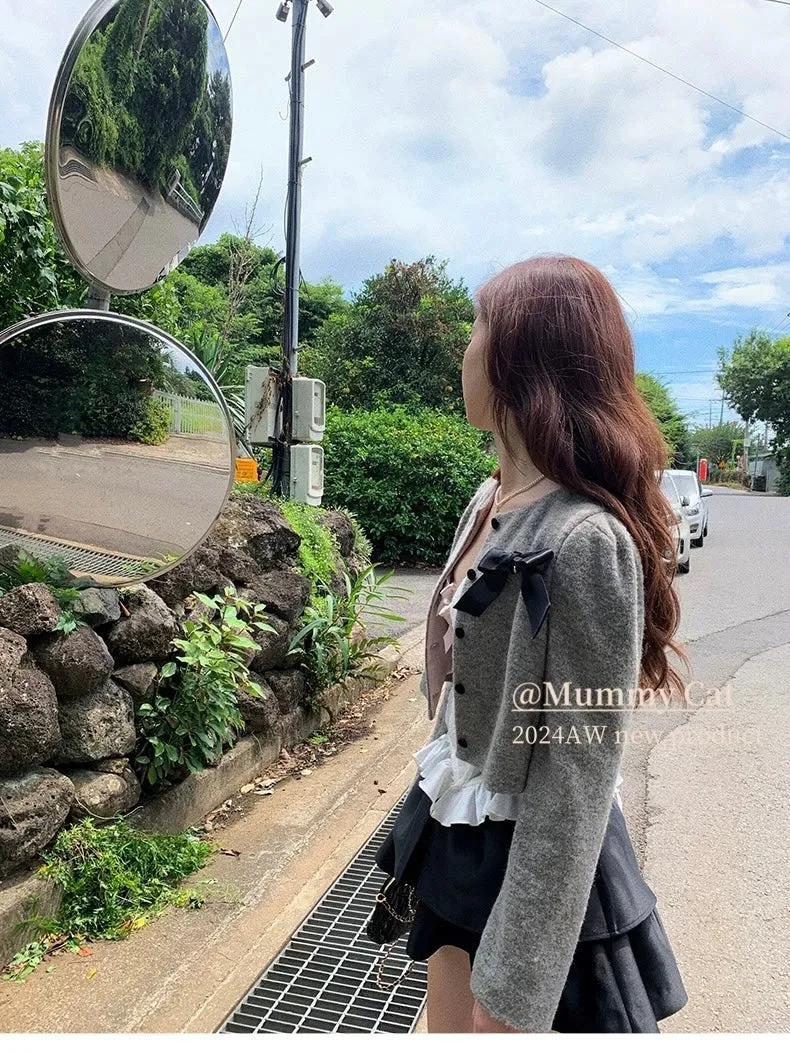 [Mummy Cat] Yoo-jin 유진 Ulzzang Girls Wool Blend Cardigan