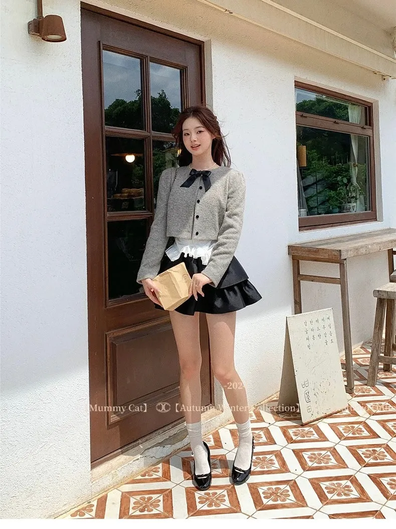 [Mummy Cat] Yoo-jin 유진 Ulzzang Girls Wool Blend Cardigan