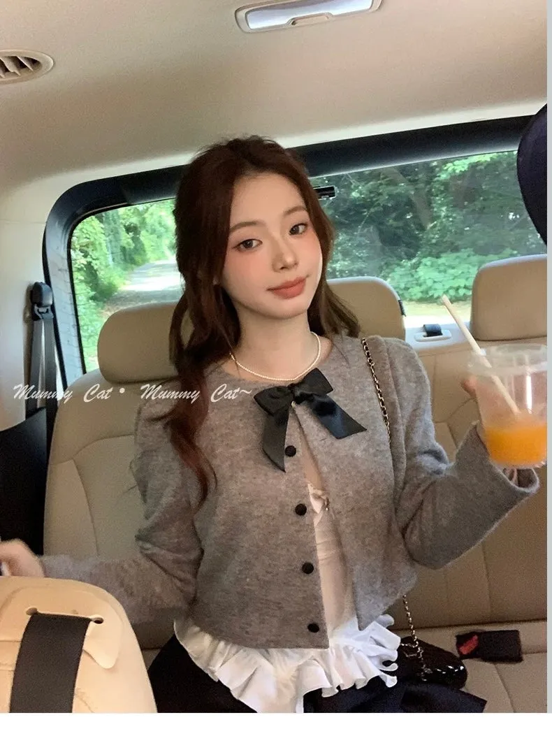 [Mummy Cat] Yoo-jin 유진 Ulzzang Girls Wool Blend Cardigan