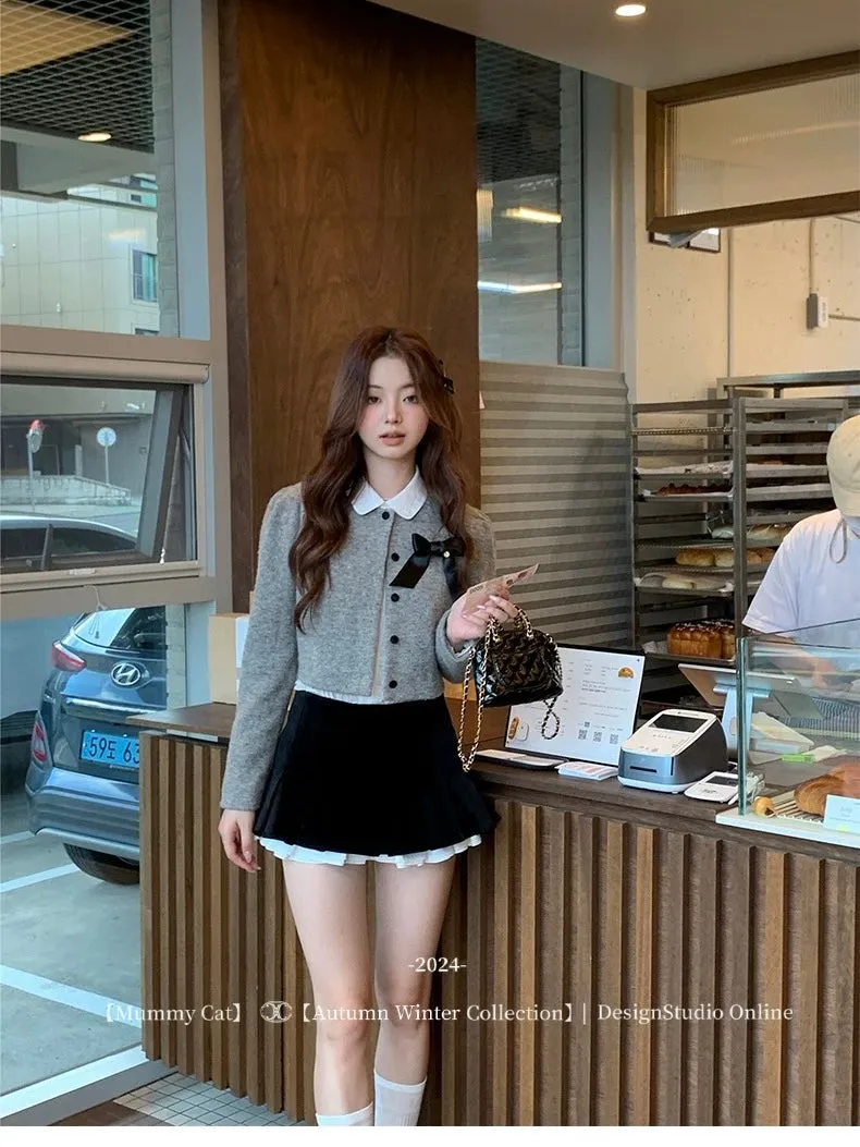 [Mummy Cat] Yoo-jin 유진 Ulzzang Girls Wool Blend Cardigan