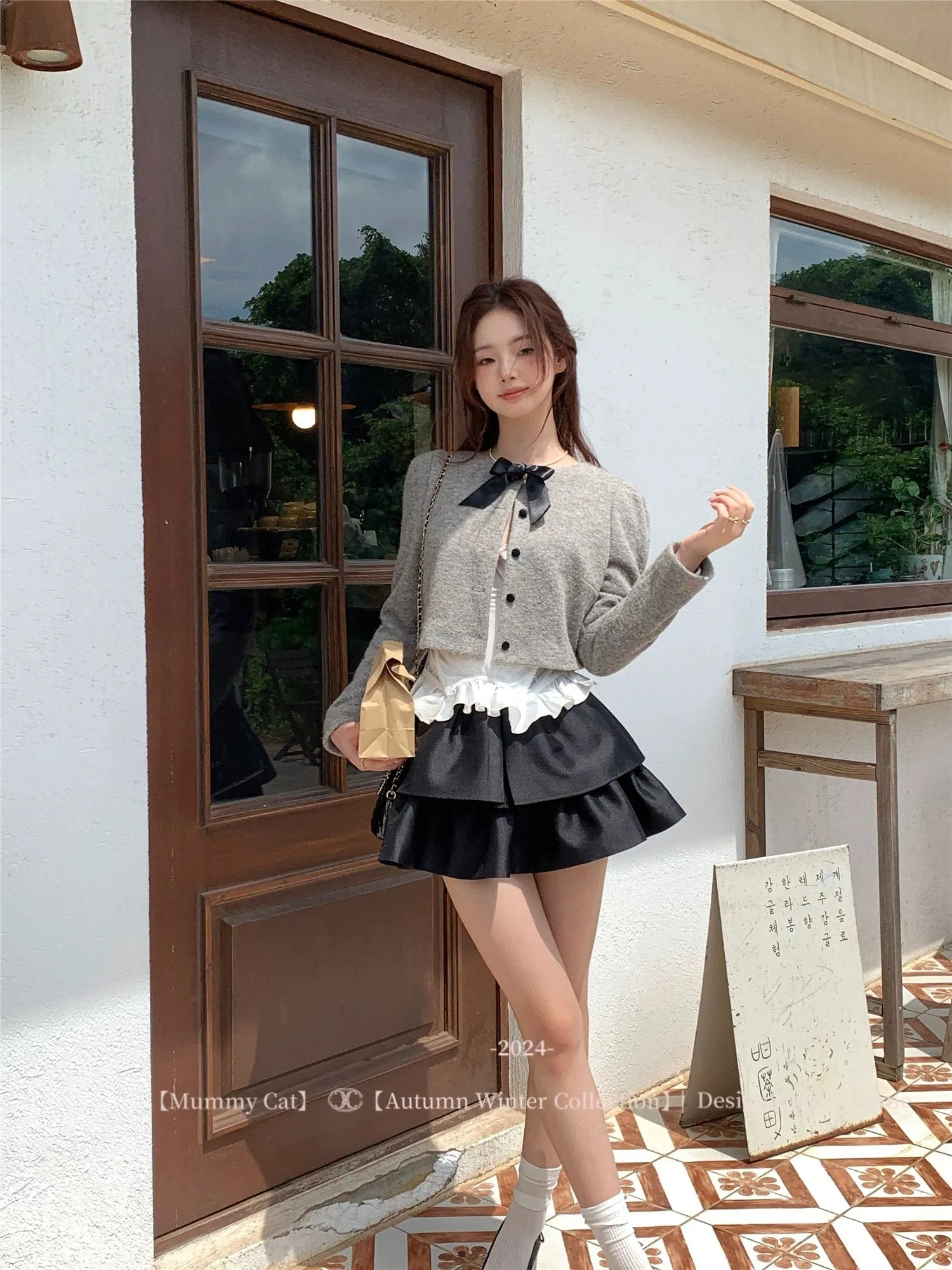 [Mummy Cat] Yoo-jin 유진 Ulzzang Girls Wool Blend Cardigan