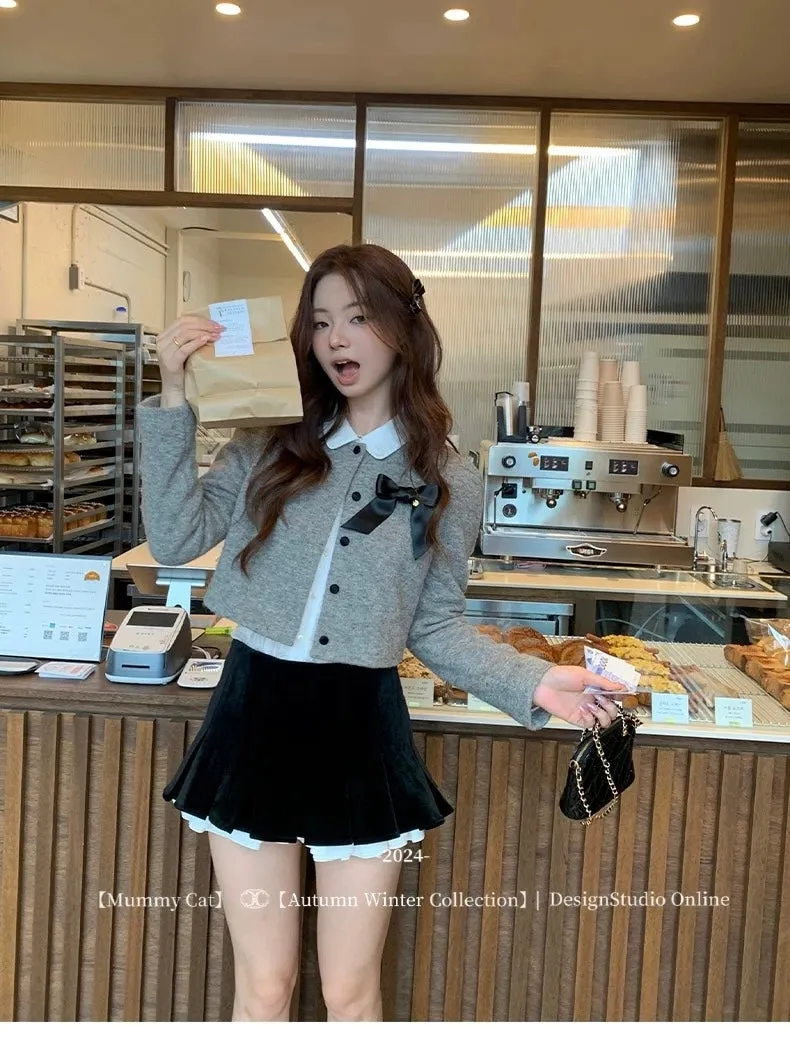 [Mummy Cat] Yoo-jin 유진 Ulzzang Girls Wool Blend Cardigan