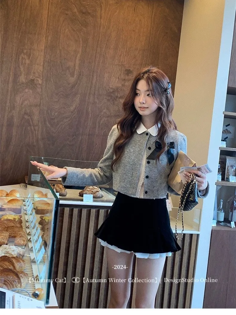 [Mummy Cat] Yoo-jin 유진 Ulzzang Girls Wool Blend Cardigan
