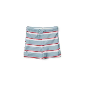 Otto Swim Pants - Stripe: Sea blue/apple red/creme de la creme