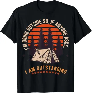 Outdoor Dad Joke Pun I'm Outstanding Funny Outdoor Dad T-Shirt